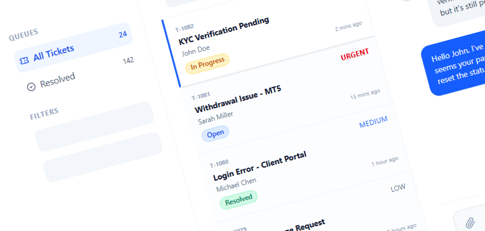 Centralized Support Desk for Client Inquiries